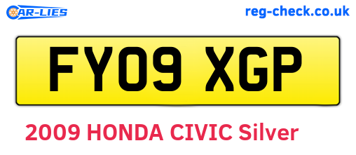 FY09XGP are the vehicle registration plates.