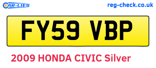 FY59VBP are the vehicle registration plates.