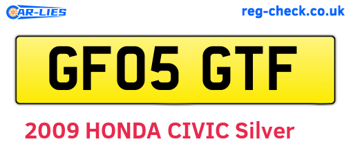 GF05GTF are the vehicle registration plates.