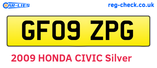 GF09ZPG are the vehicle registration plates.