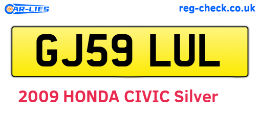 GJ59LUL are the vehicle registration plates.