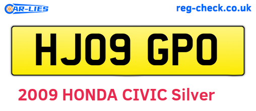HJ09GPO are the vehicle registration plates.