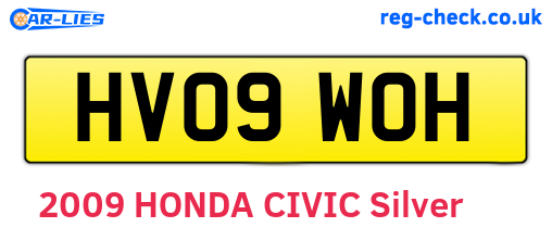 HV09WOH are the vehicle registration plates.