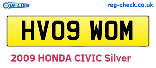 HV09WOM are the vehicle registration plates.