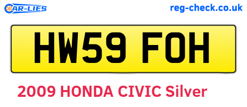 HW59FOH are the vehicle registration plates.