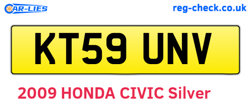 KT59UNV are the vehicle registration plates.