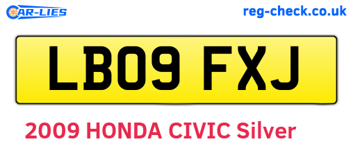 LB09FXJ are the vehicle registration plates.