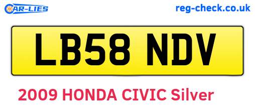 LB58NDV are the vehicle registration plates.