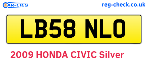 LB58NLO are the vehicle registration plates.