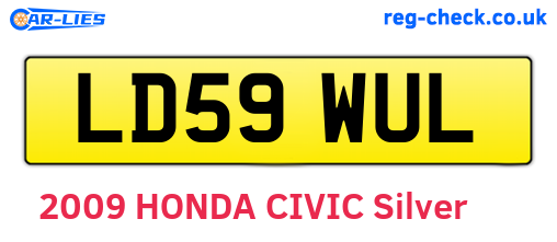 LD59WUL are the vehicle registration plates.