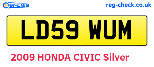 LD59WUM are the vehicle registration plates.