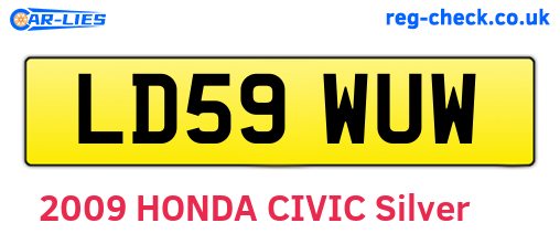 LD59WUW are the vehicle registration plates.