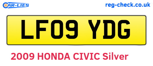 LF09YDG are the vehicle registration plates.