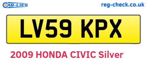 LV59KPX are the vehicle registration plates.