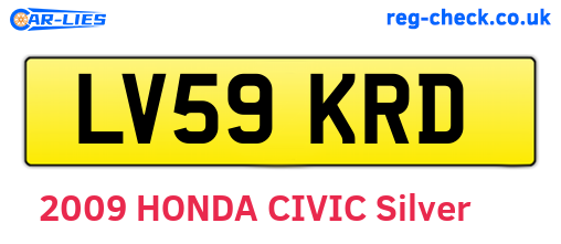 LV59KRD are the vehicle registration plates.