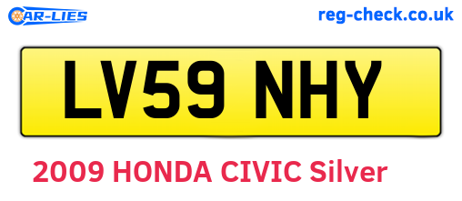 LV59NHY are the vehicle registration plates.