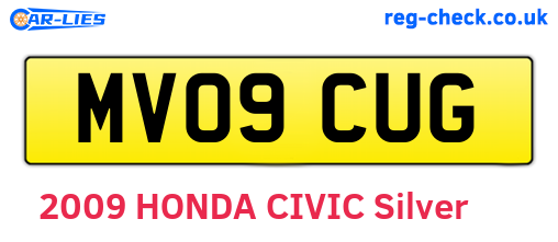 MV09CUG are the vehicle registration plates.