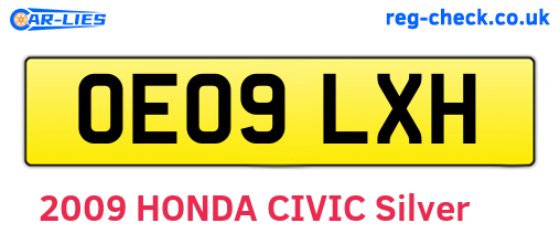 OE09LXH are the vehicle registration plates.