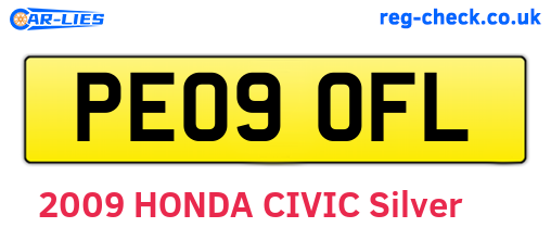 PE09OFL are the vehicle registration plates.