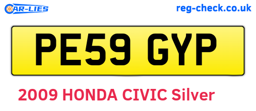 PE59GYP are the vehicle registration plates.