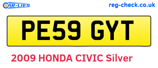 PE59GYT are the vehicle registration plates.