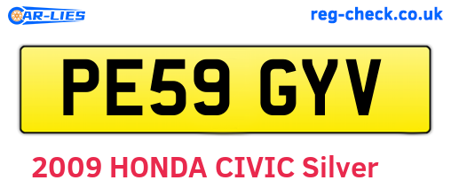 PE59GYV are the vehicle registration plates.