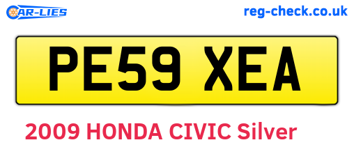 PE59XEA are the vehicle registration plates.