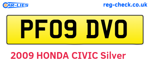 PF09DVO are the vehicle registration plates.