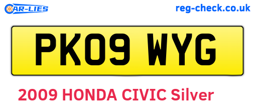 PK09WYG are the vehicle registration plates.