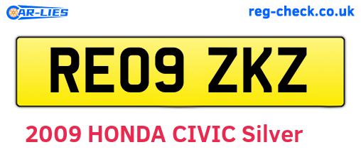 RE09ZKZ are the vehicle registration plates.