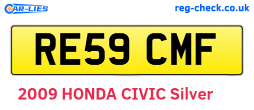 RE59CMF are the vehicle registration plates.