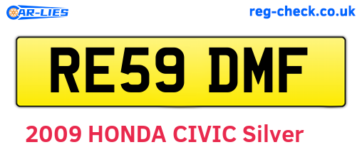 RE59DMF are the vehicle registration plates.