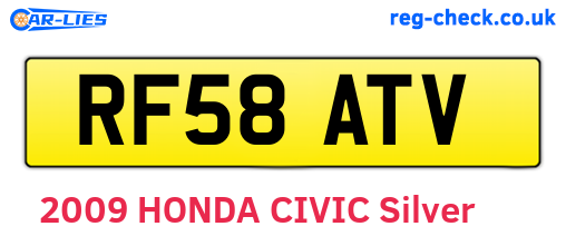 RF58ATV are the vehicle registration plates.
