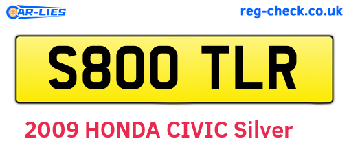 S800TLR are the vehicle registration plates.
