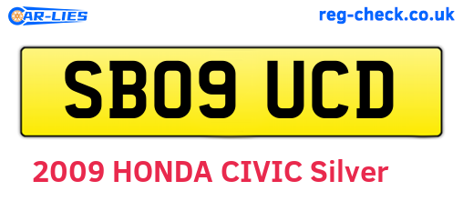 SB09UCD are the vehicle registration plates.