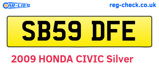 SB59DFE are the vehicle registration plates.