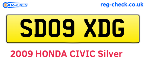 SD09XDG are the vehicle registration plates.