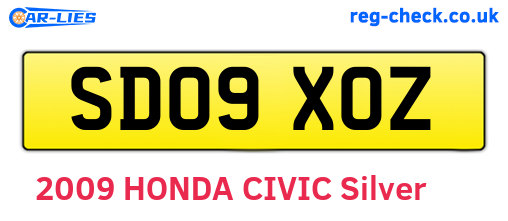 SD09XOZ are the vehicle registration plates.