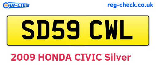 SD59CWL are the vehicle registration plates.
