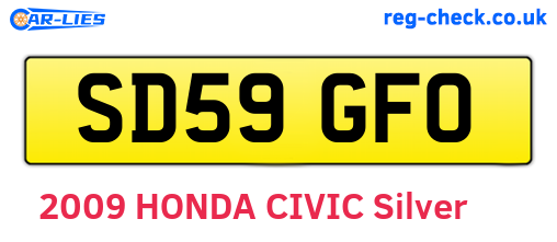 SD59GFO are the vehicle registration plates.