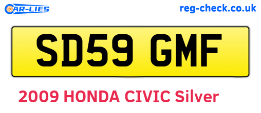 SD59GMF are the vehicle registration plates.
