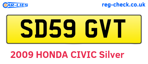 SD59GVT are the vehicle registration plates.