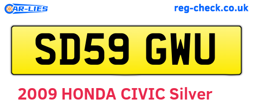 SD59GWU are the vehicle registration plates.