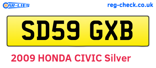 SD59GXB are the vehicle registration plates.