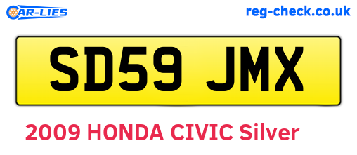 SD59JMX are the vehicle registration plates.