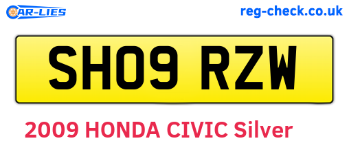SH09RZW are the vehicle registration plates.
