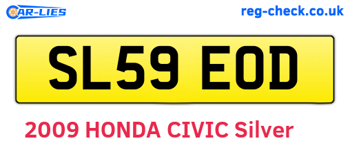 SL59EOD are the vehicle registration plates.