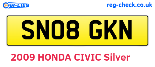 SN08GKN are the vehicle registration plates.