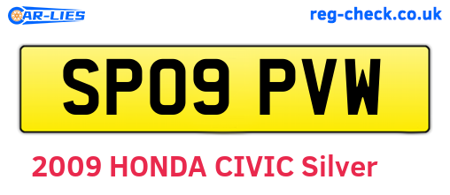 SP09PVW are the vehicle registration plates.