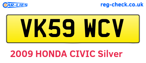 VK59WCV are the vehicle registration plates.